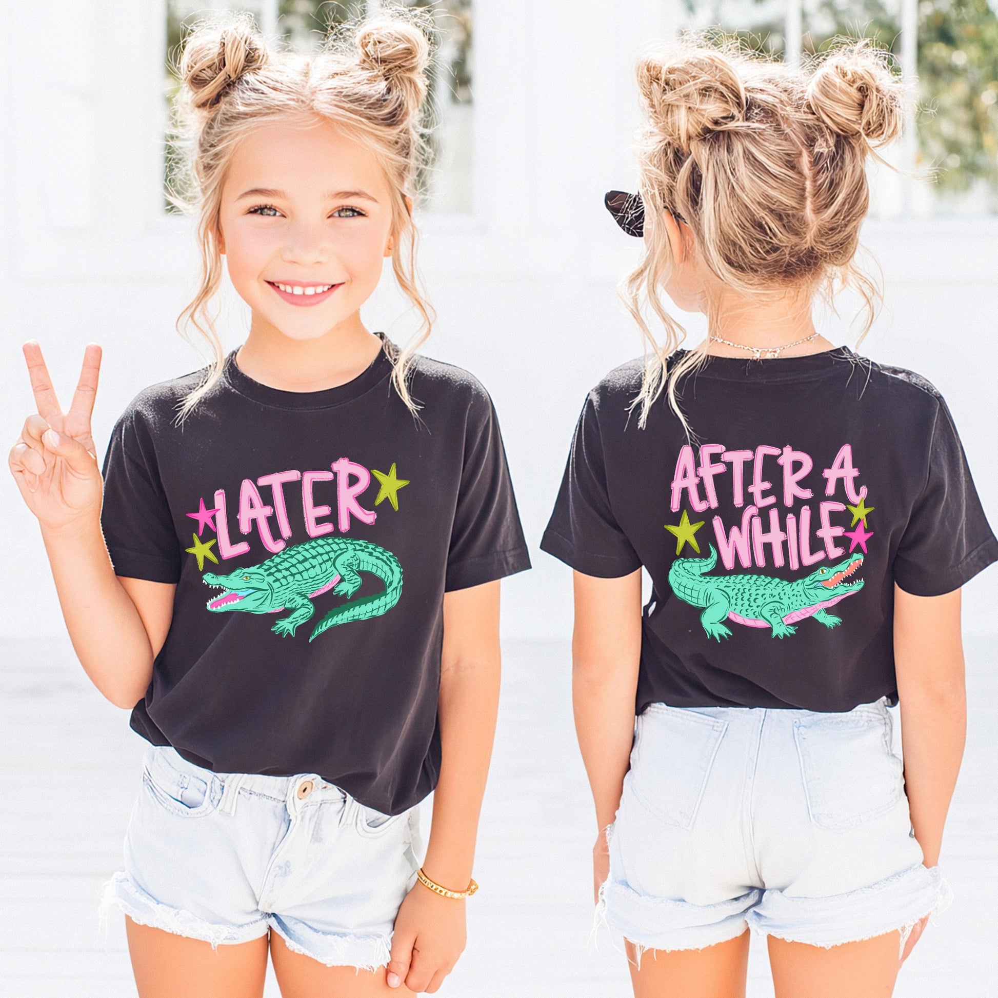 Last Day of School Shirt Kids, PINK Later Gator Shirt, After A While Crocodile T Shirt