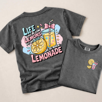 Christian Lemonade Shirt Kids, Life Gave Me Lemons Jesus Made Lemonade Tee, Faith Shirt