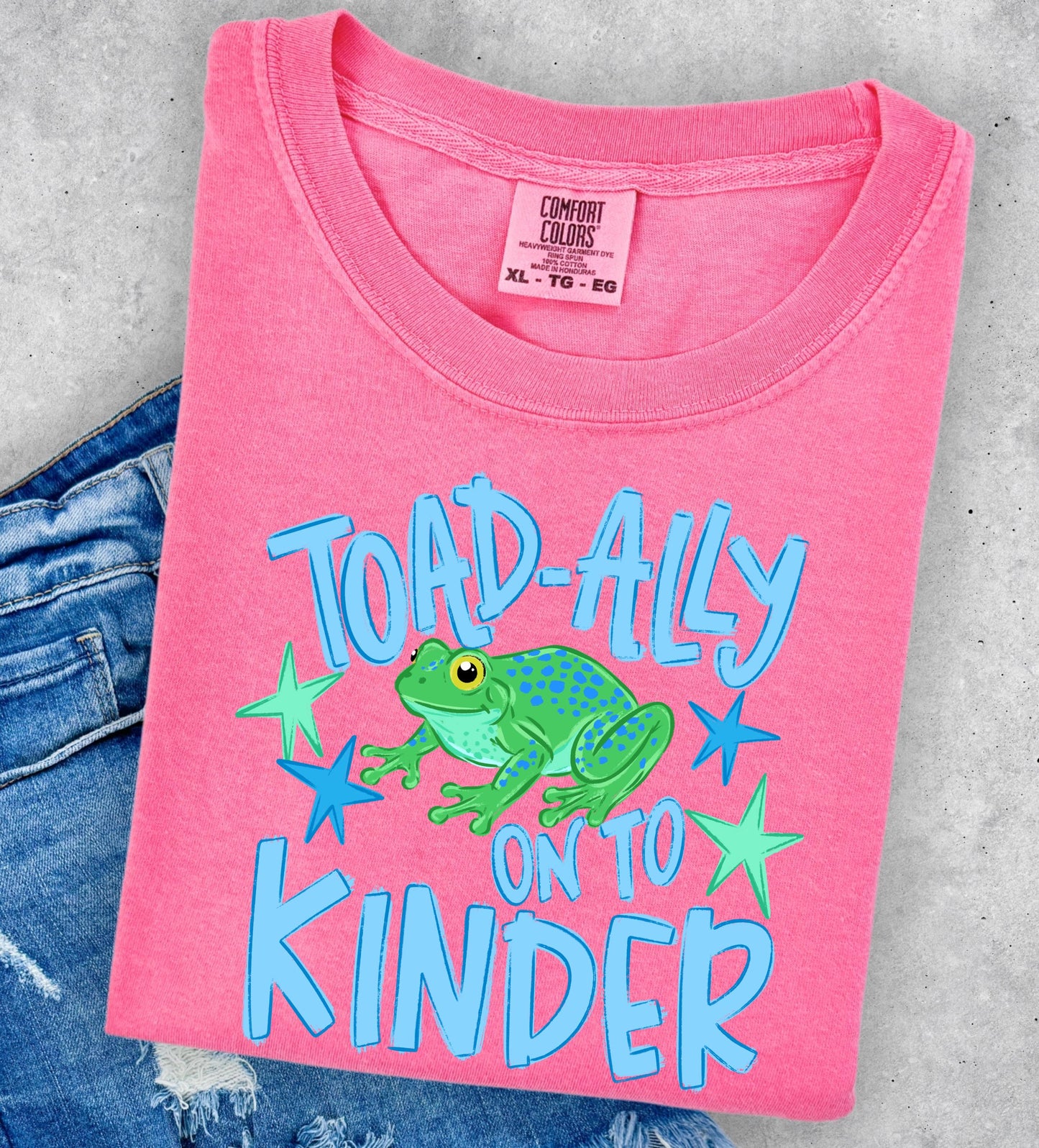 Toad Ally On to Kindergarten Shirt, Last Day of Preschool Shirt, Kids Moving Up Tee, Frog Shirt Kids, Kindergarten Ready Outfit