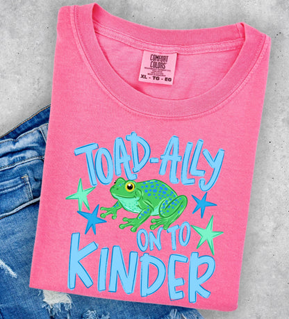 Toad Ally On to Kindergarten Shirt, Last Day of Preschool Shirt, Kids Moving Up Tee, Frog Shirt Kids, Kindergarten Ready Outfit