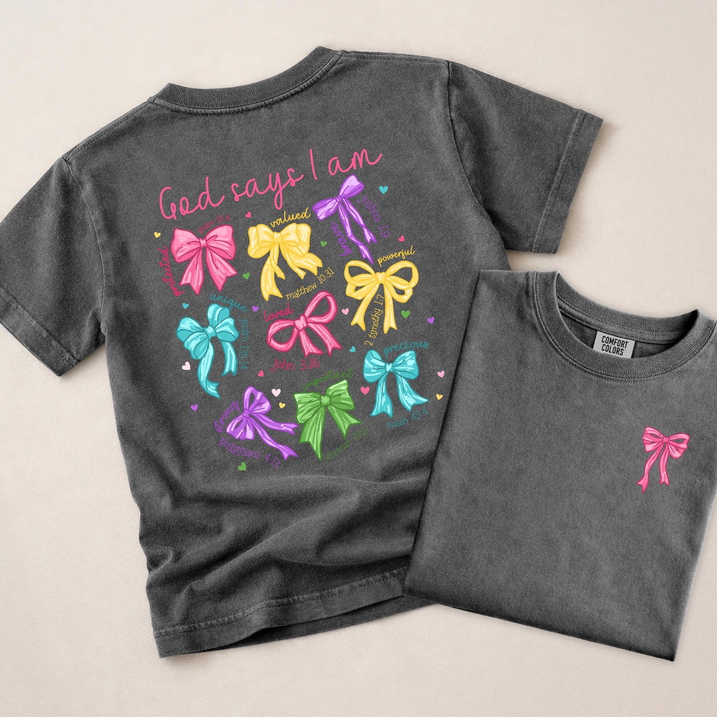 god says i am shirt kids, christian girls shirt, faith shirt for girls, bible verse shirt kids, religious kids tee, inspirational shirt
