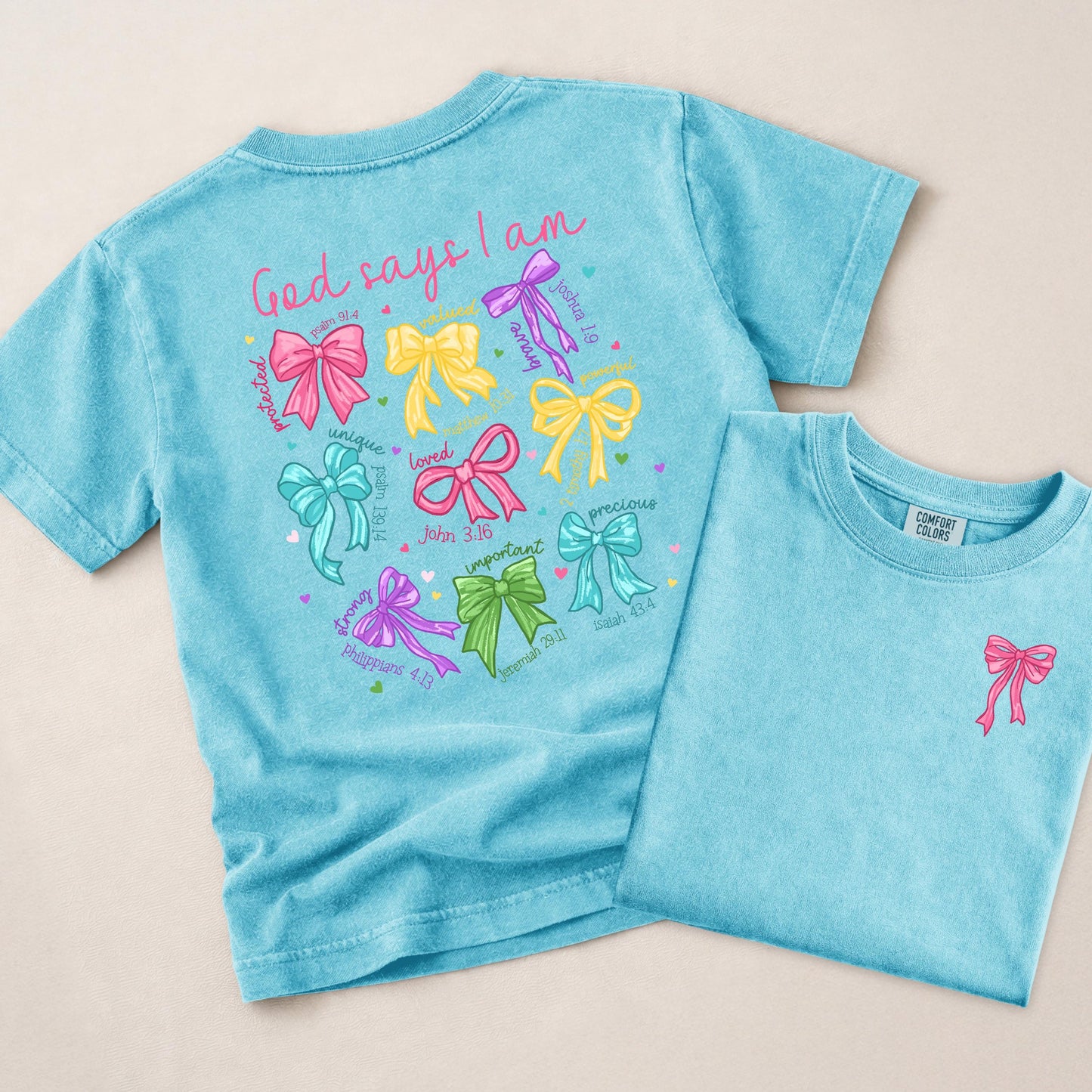 god says i am shirt kids, christian girls shirt, faith shirt for girls, bible verse shirt kids, religious kids tee, inspirational shirt