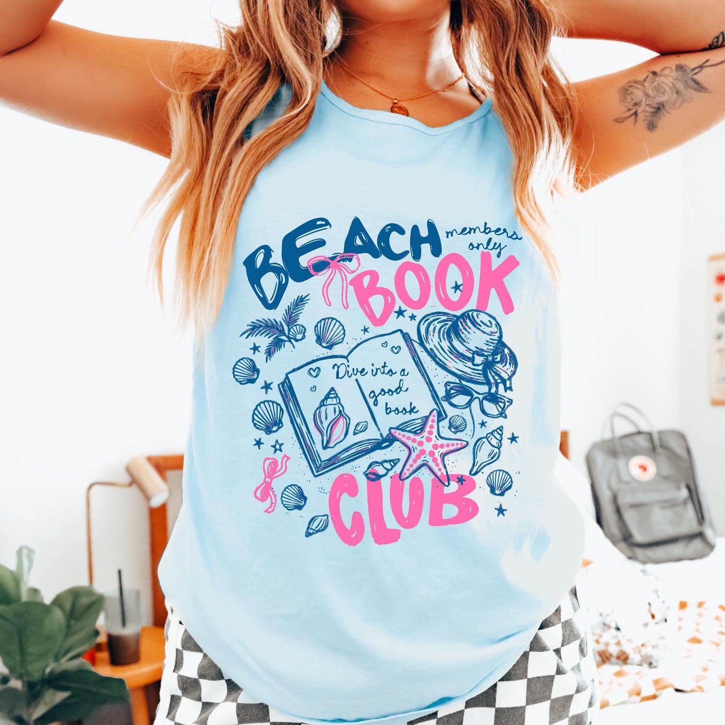beach book club tank top, summer reading tank, book lover beach shirt, coastal book club outfit, vacation reading tank