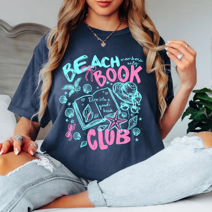 beach book club shirt, summer reading tee, book lover shirt, coastal book club tee, vacation reading shirt