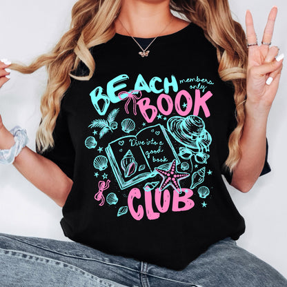 beach book club shirt, summer reading tee, book lover shirt, coastal book club tee, vacation reading shirt