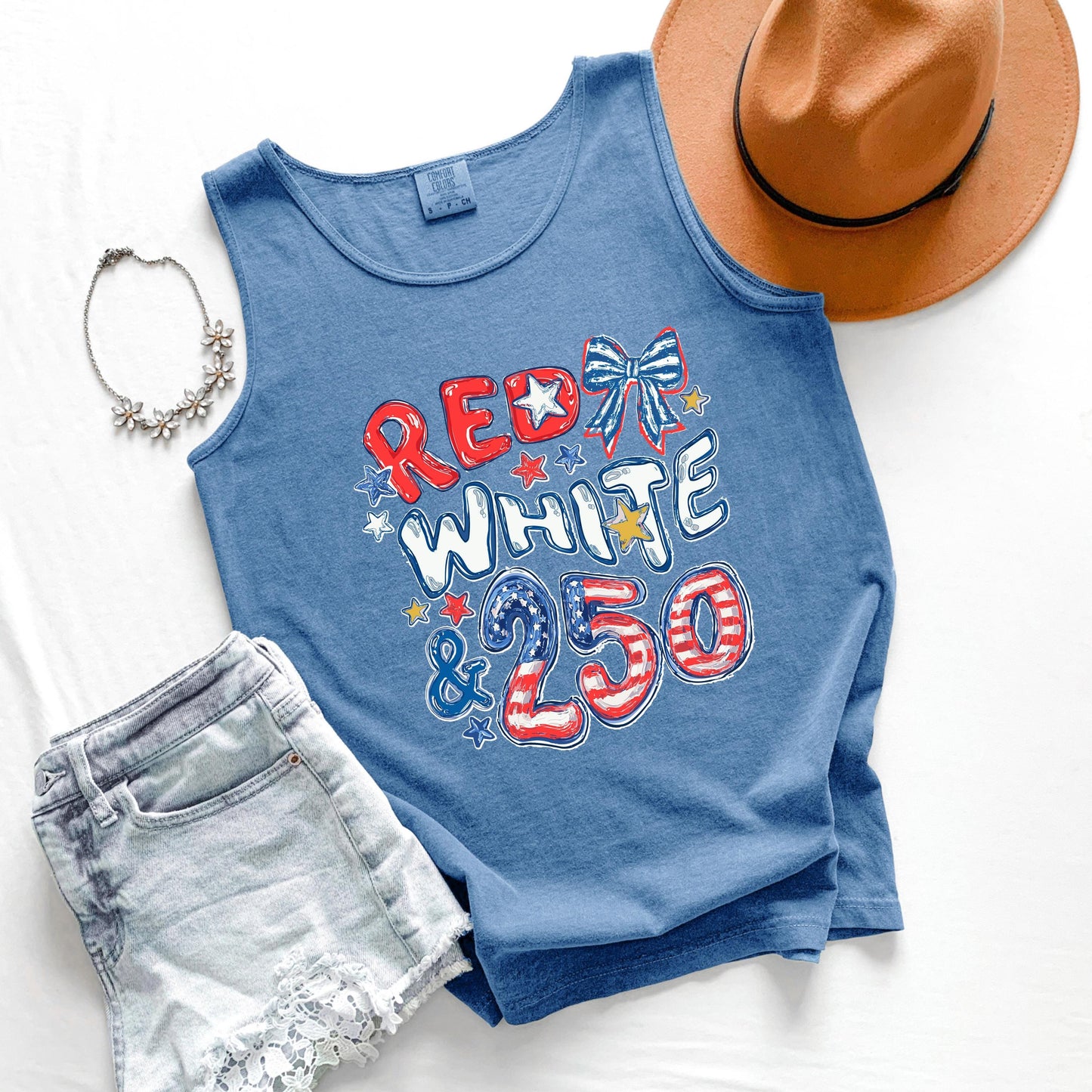 red white and 250 tank, 4th of july tank top, patriotic tank usa, america 250 tank, independence day tank