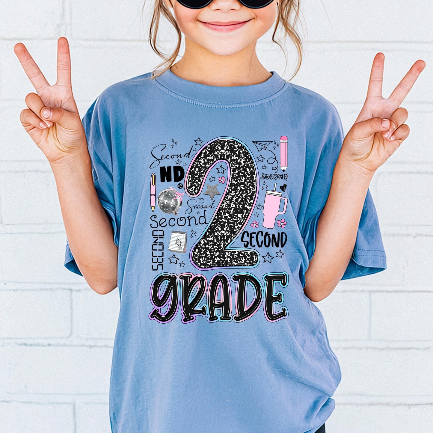 second grade shirt for girl cute back to school tee 2nd grade shirt for daughter first day of school shirt girls school outfit youth tee