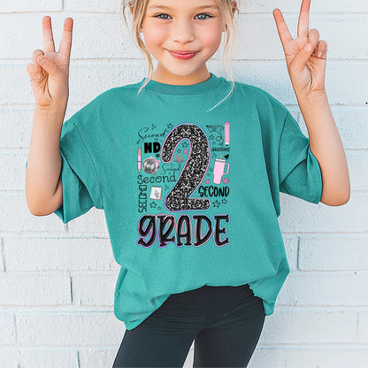 second grade shirt for girl cute back to school tee 2nd grade shirt for daughter first day of school shirt girls school outfit youth tee