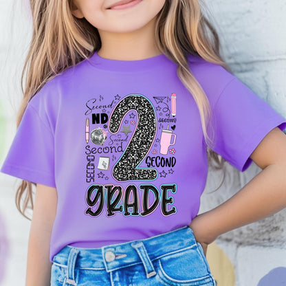 second grade shirt for girl cute back to school tee 2nd grade shirt for daughter first day of school shirt girls school outfit youth tee
