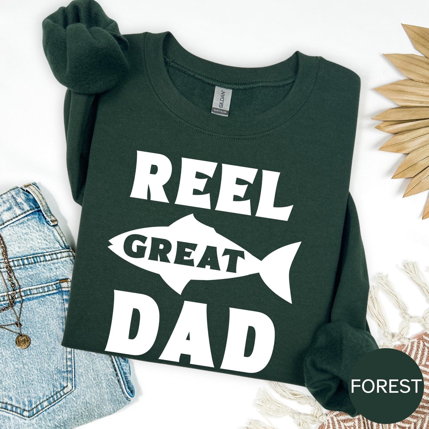 Reel Great Dad Fishing Sweatshirt, Fisherman Gift