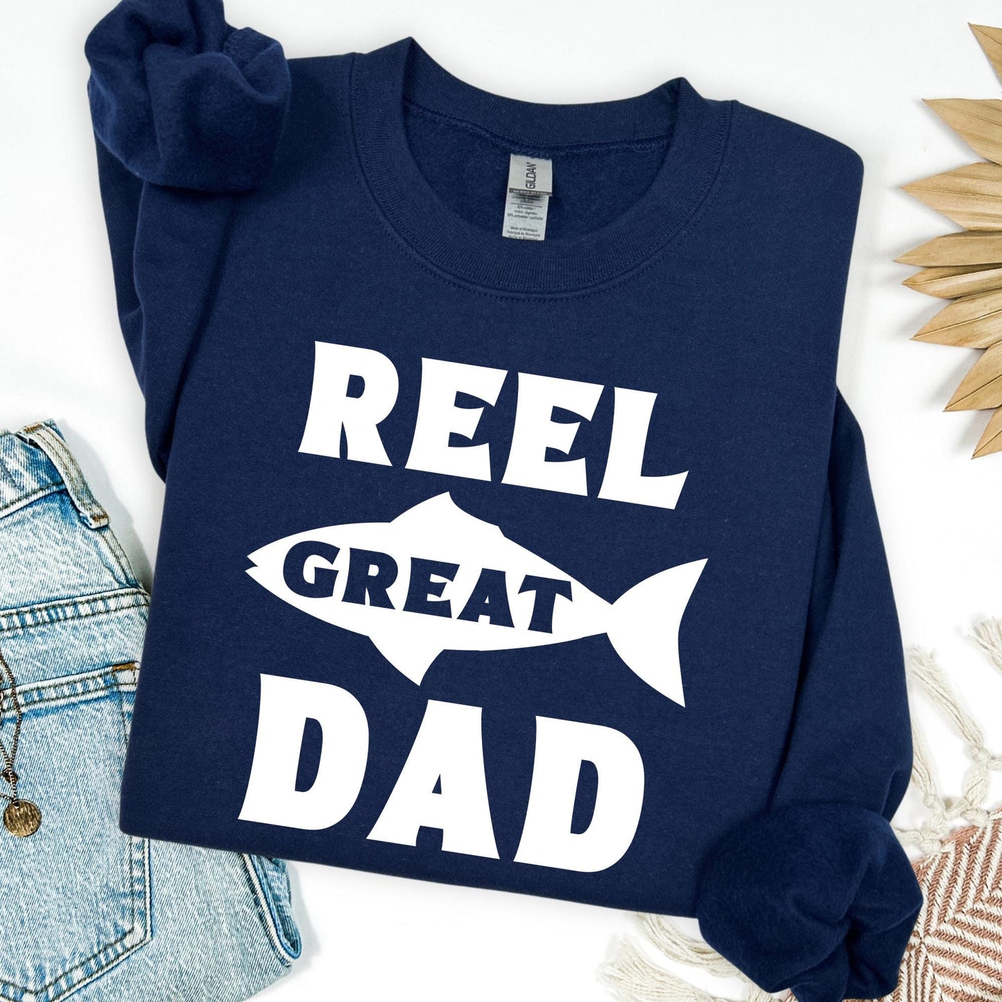 Reel Great Dad Fishing Sweatshirt, Fisherman Gift