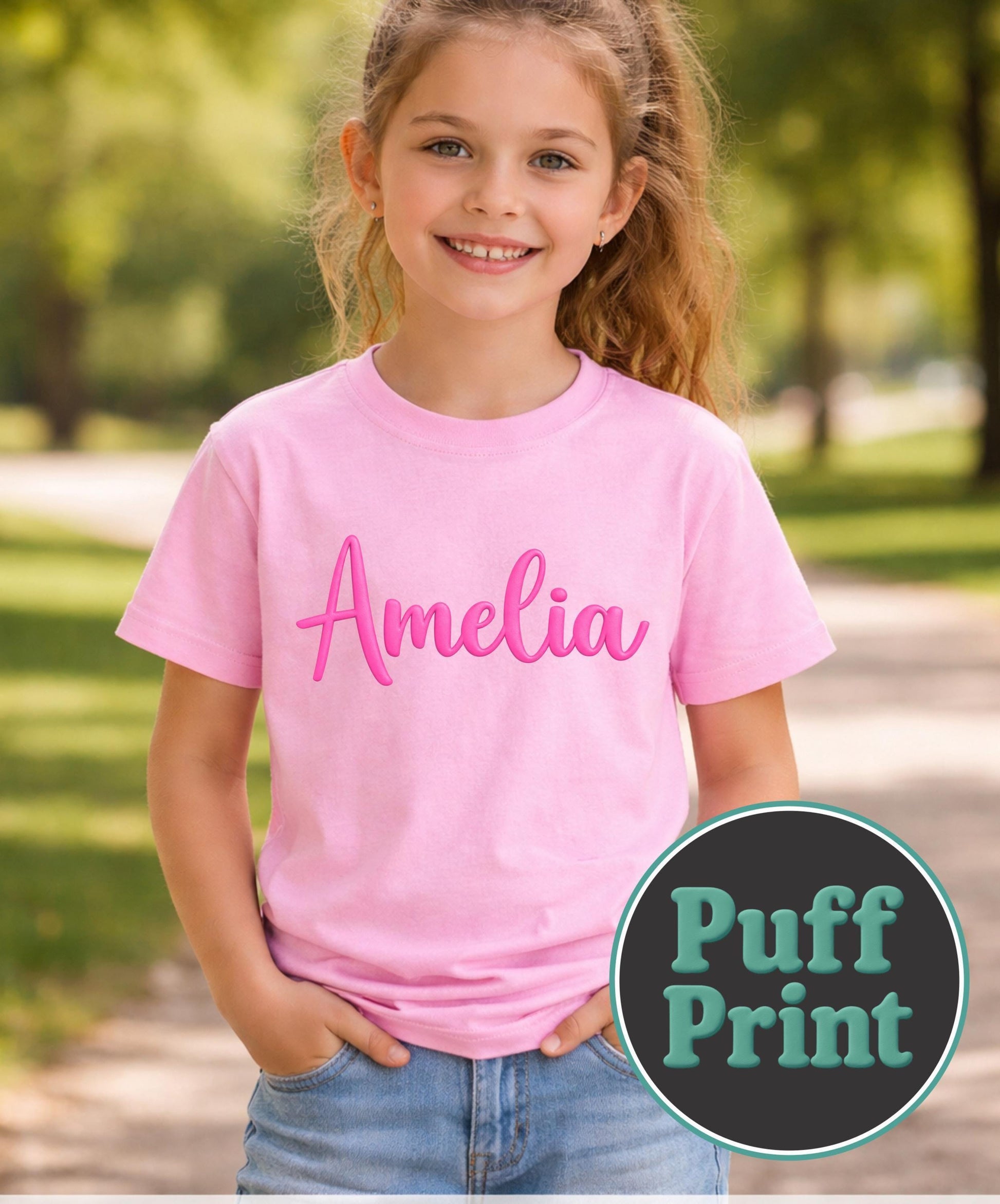 Gildan Youth Puff Print Custom Shirt, Kids Personalized Tee, Custom Puff Design Shirt, Youth Graphic Tee, Custom Kids Shirt
