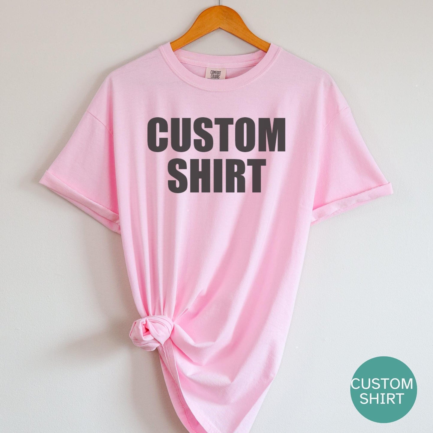 Custom Comfort Colors t shirt choose your text wording adult short sleeve shirt event crew vacation reunion group shirts personalized print