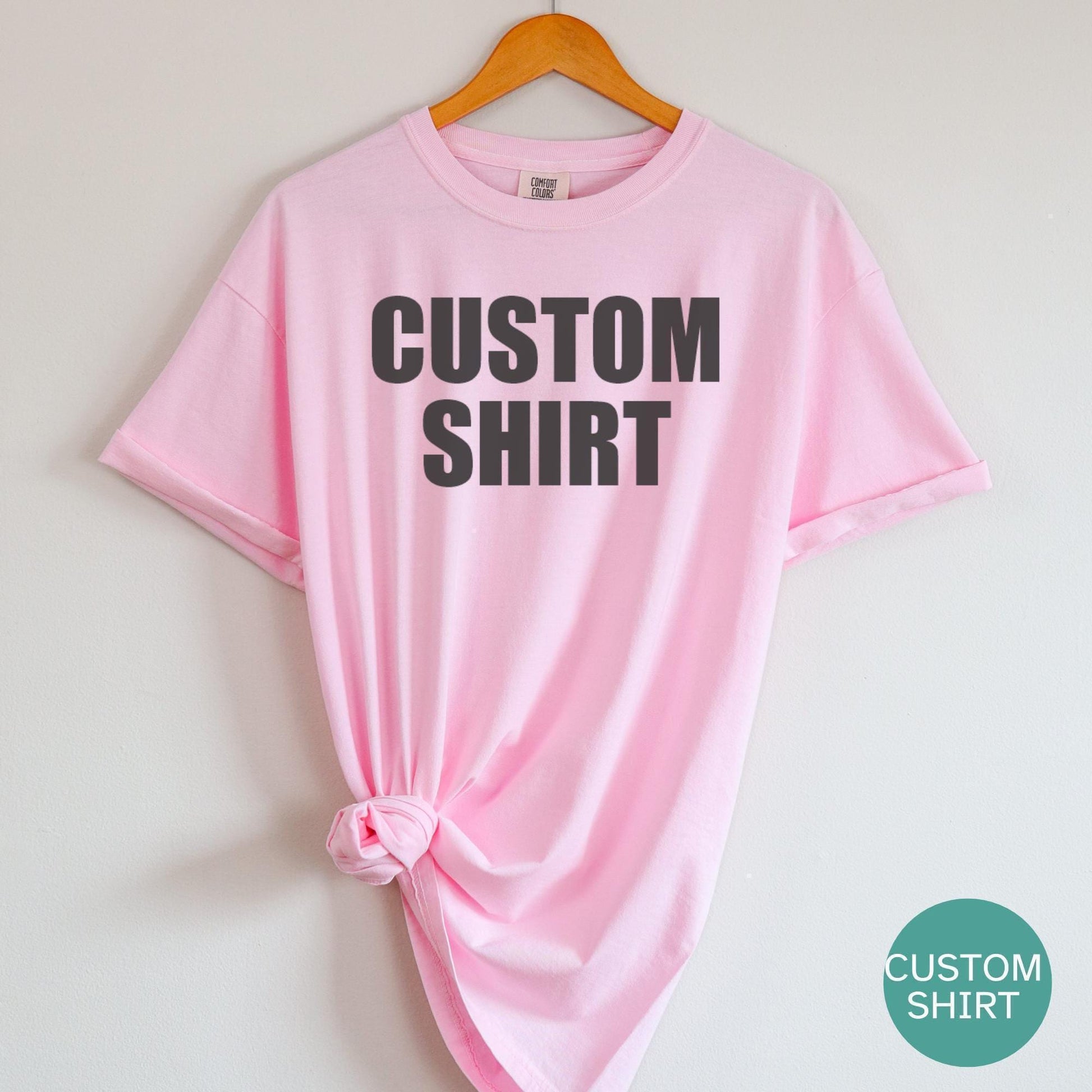 Custom Comfort Colors t shirt choose your text wording adult short sleeve shirt event crew vacation reunion group shirts personalized print
