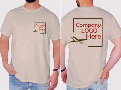 Gildan 5000 Custom T-Shirt, Custom Logo Shirt, Personalized Business Tee, Front Back Logo Shirt, Company Team Shirts