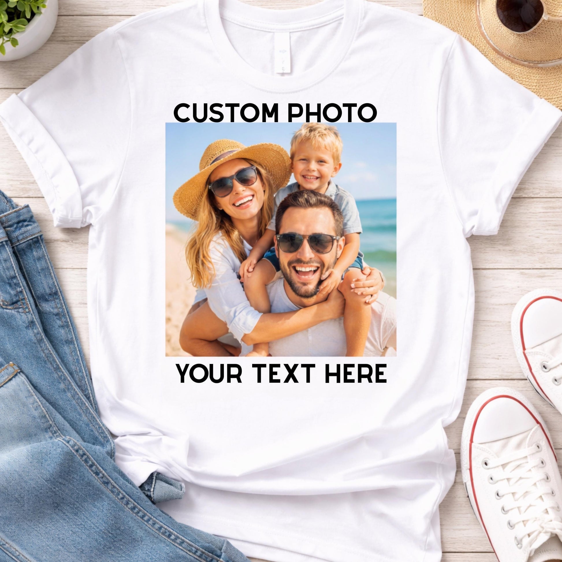 Custom Photo Shirt, Custom Photo Shirt with Text, Personalized Picture T-Shirt, Custom Mother's Day Shirt, Custom Photo Shirt
