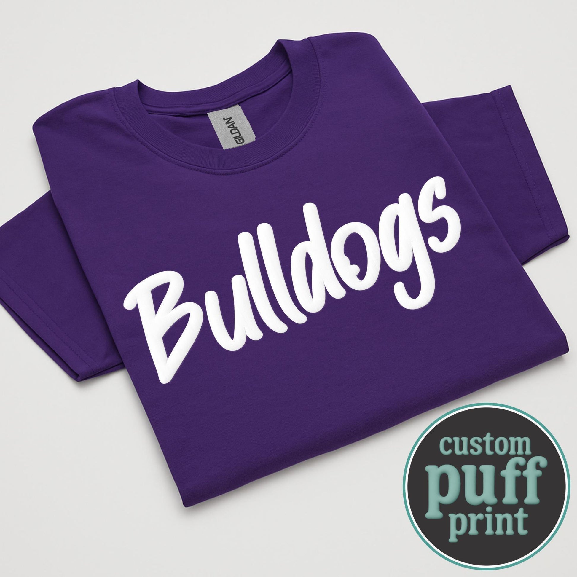 Custom T-shirt, Custom Team Name Shirt, Puff Print, Embossed Print, Gift for Mom, School Spirit Tee, Mascot T-shirt