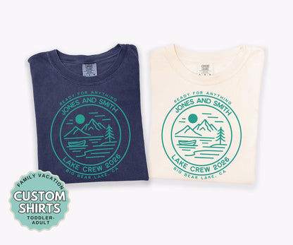 Family lake vacation shirts matching lake trip tees custom travel group getaway tops