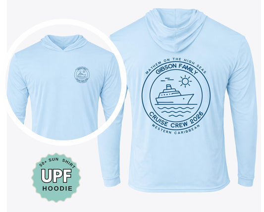 UPF 50 + Matching Family cruise HOODIE matching cruise trip tees, custom vacation group travel tops