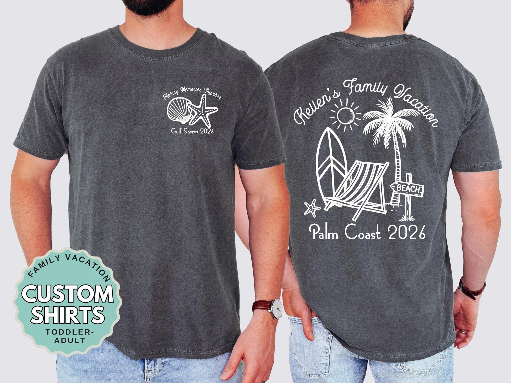 Matching Family Vacation Shirts: Custom Adult & Youth Tees