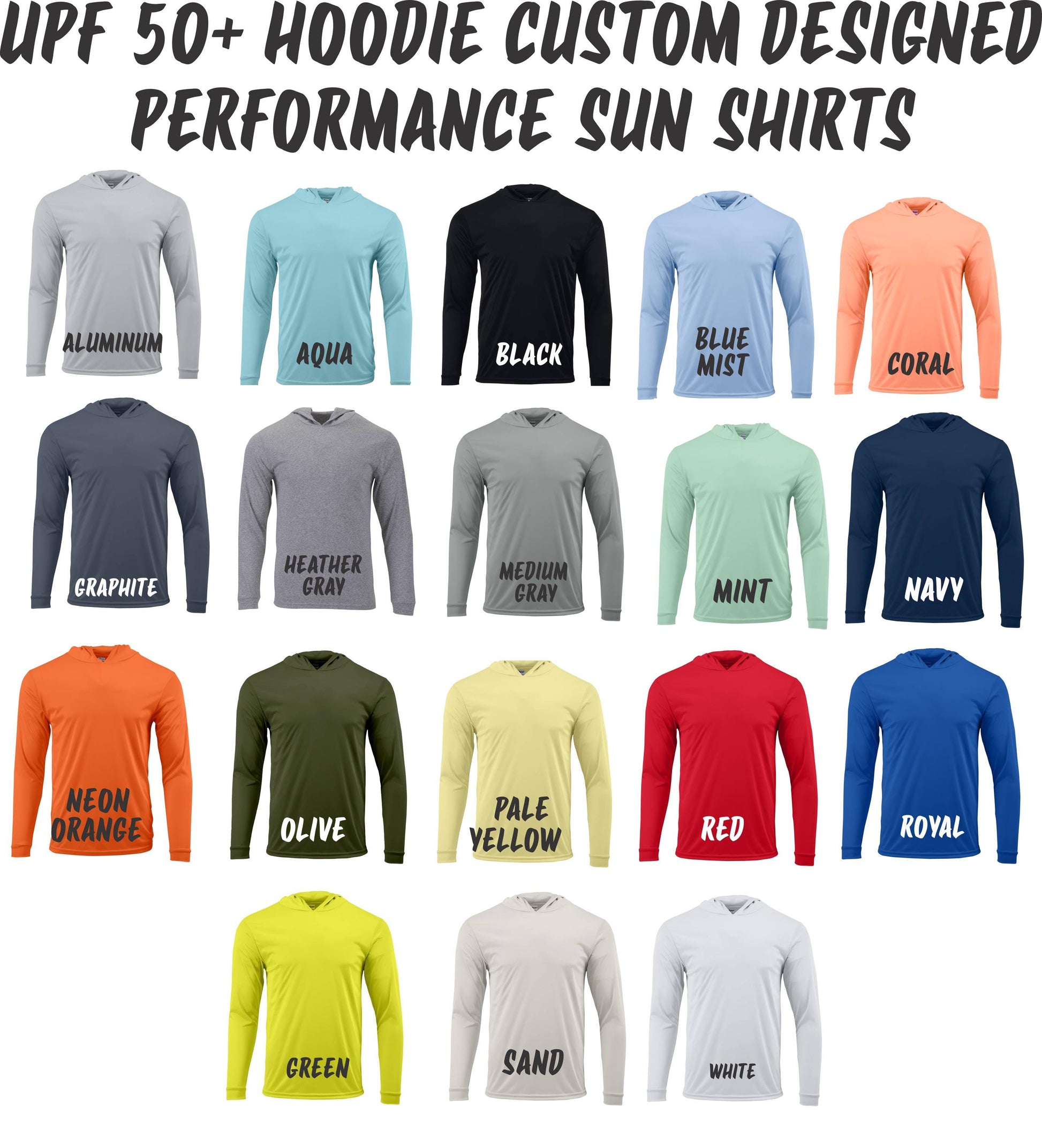Custom Shirt UPF 50 long sleeve sun hoodie shirt moisture wicking quick dry breathable lightweight top UV protection with your logo outdoor