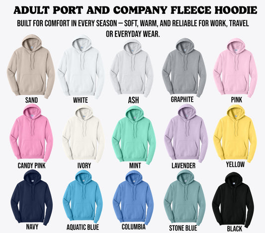 Custom Port and Company Hoodie Adult Pullover Sweatshirt for Logos Teams Workwear