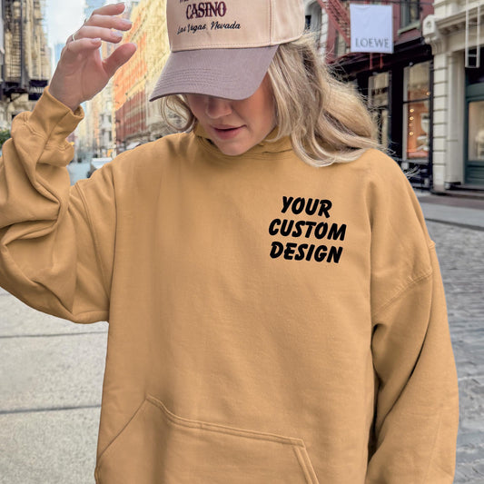 Custom Hoodie Gildan 18500, Add Your Design or Text, Personalized Hoodie, Custom Sweatshirt, Design Your Own Hoodie, Unisex Hoodie