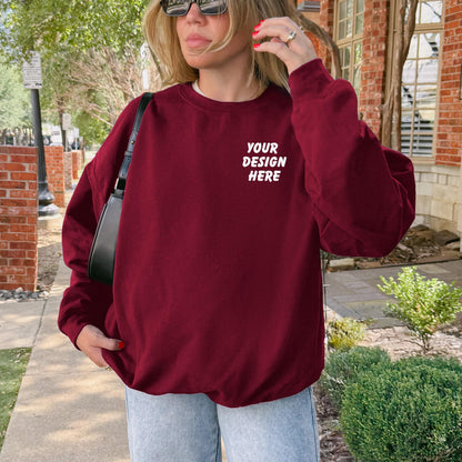 Custom Merch Crewneck Gildan 18000, Brand Sweatshirt, Logo Crewneck, Custom Print Sweatshirt, Small Business Merch, Custom Apparel