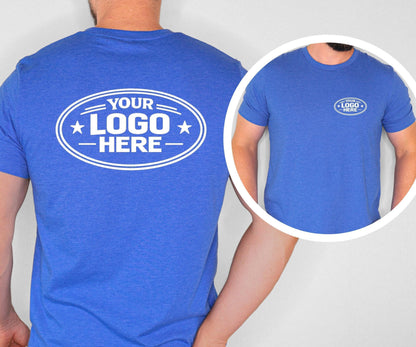 Bella Canvas 3001 Custom T-Shirt, Custom Logo Shirt, Personalized Business Tee, Front Back Logo Shirt, Company Team Shirts