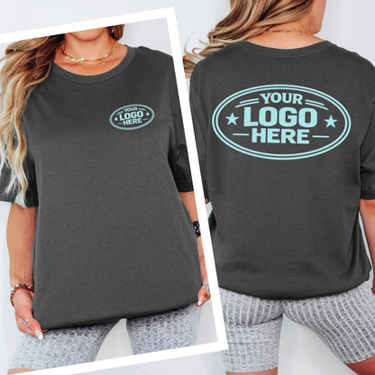 Bella Canvas 3001 Custom T-Shirt, Custom Logo Shirt, Personalized Business Tee, Front Back Logo Shirt, Company Team Shirts