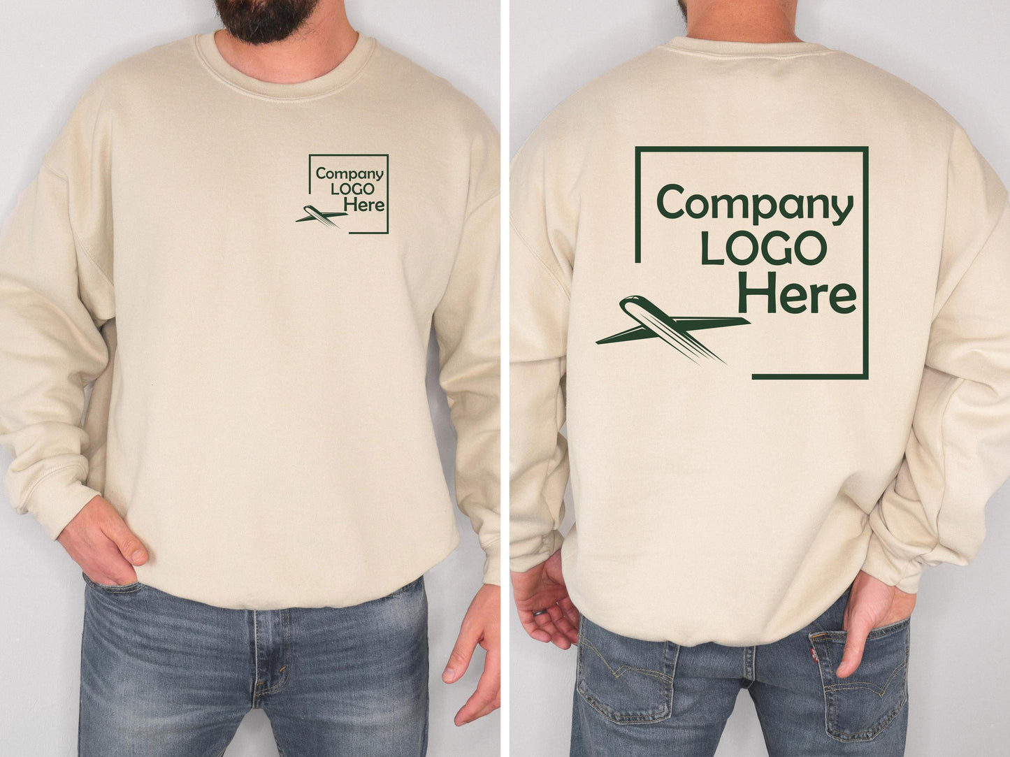 Personalized company logo shirts, custom business t-shirts, logo sweatshirt, double-sided custom print tees, text logo shirts