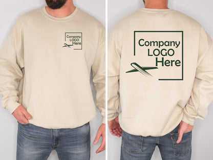 Personalized company logo shirts, custom business t-shirts, logo sweatshirt, double-sided custom print tees, text logo shirts