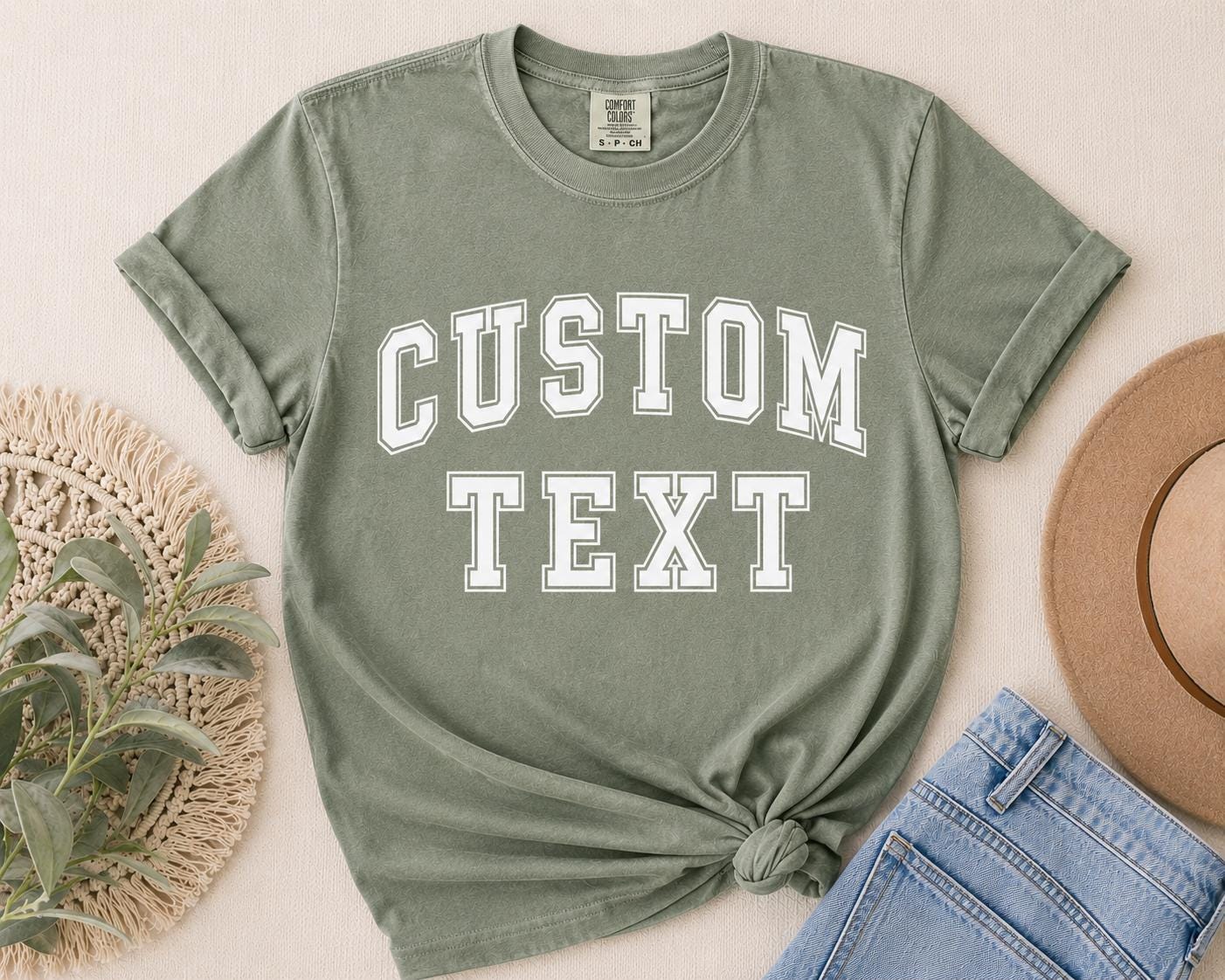 Custom Text Shirt, Custom Comfort Colors 1717 Logo Shirt, Business Branding Apparel