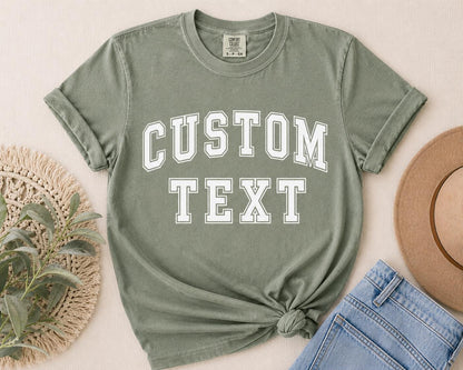 Custom Text Shirt, Custom Comfort Colors 1717 Logo Shirt, Business Branding Apparel