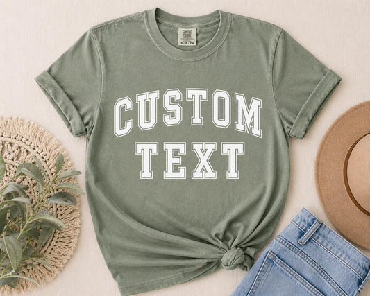Custom Text Shirt, Custom Comfort Colors 1717 Logo Shirt, Business Branding Apparel