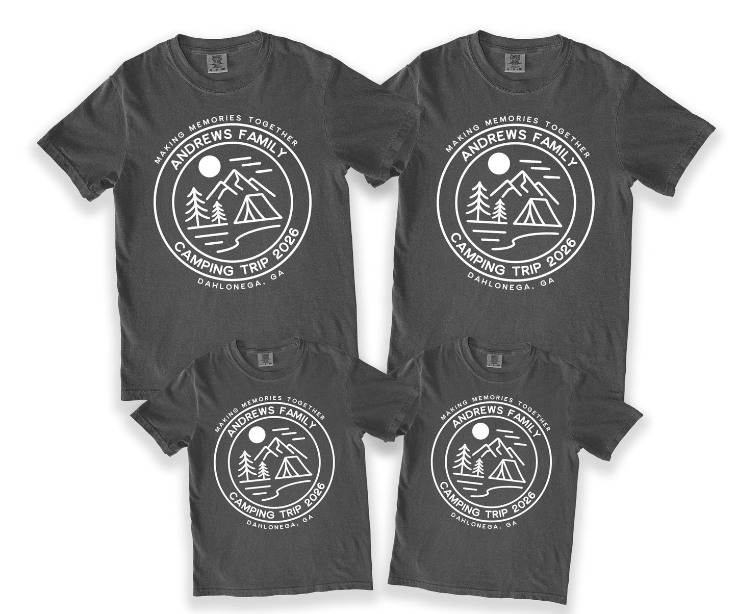 Family camping trip shirts matching camp tees custom vacation outdoor group travel tops