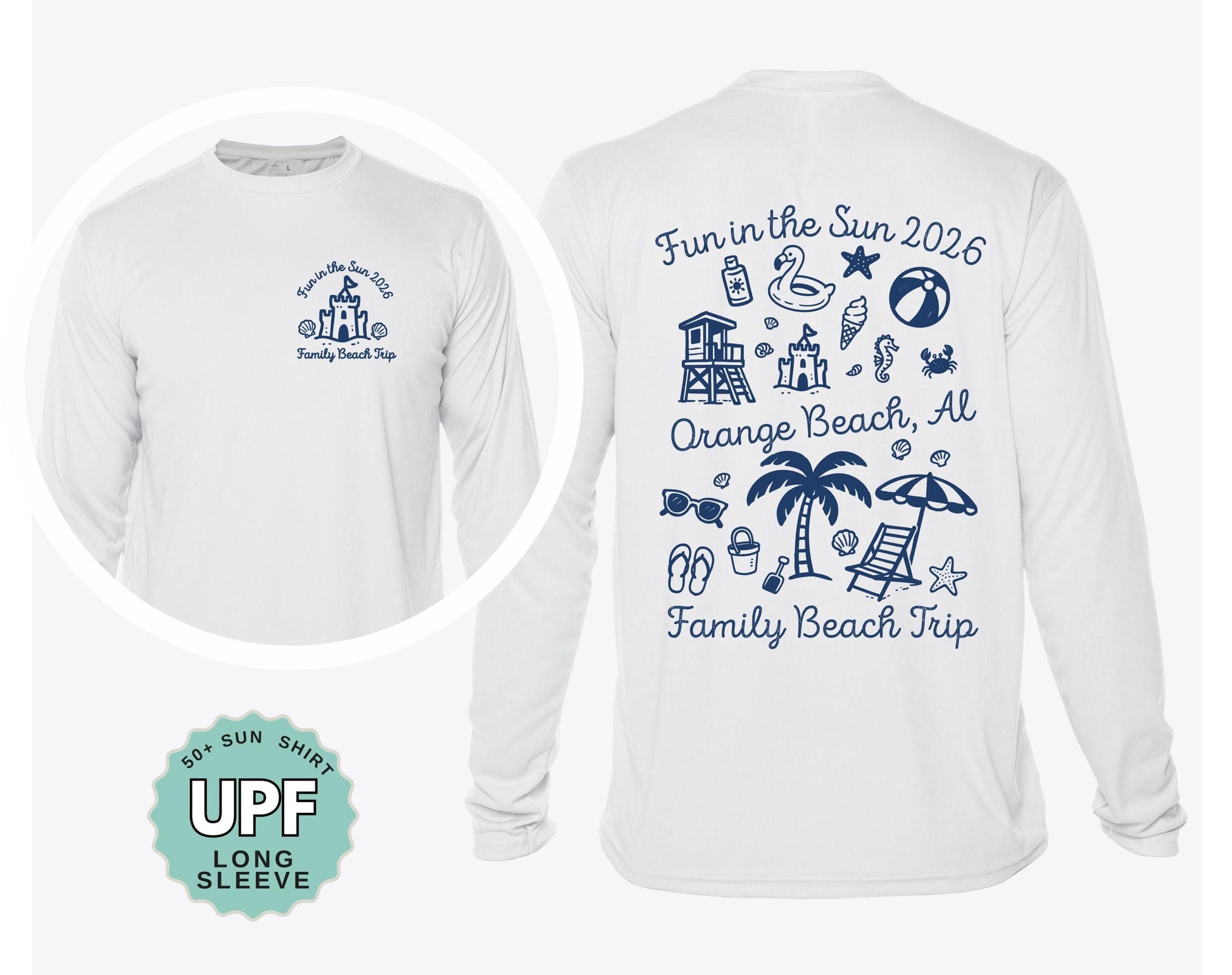 UPF 50+ Matching Beach Trip Outfits Personalized Family Vacation Shirts