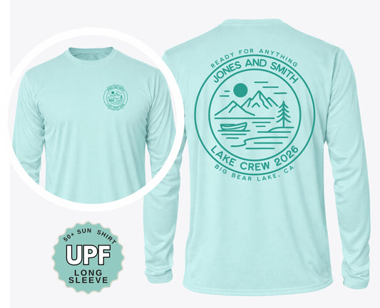 UPF 50+ Sun Protection Family lake vacation shirts matching lake trip tees custom travel group getaway tops
