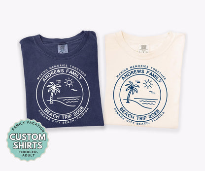 Beach Vacation shirts matching family trip tees, custom Beach group travel tops