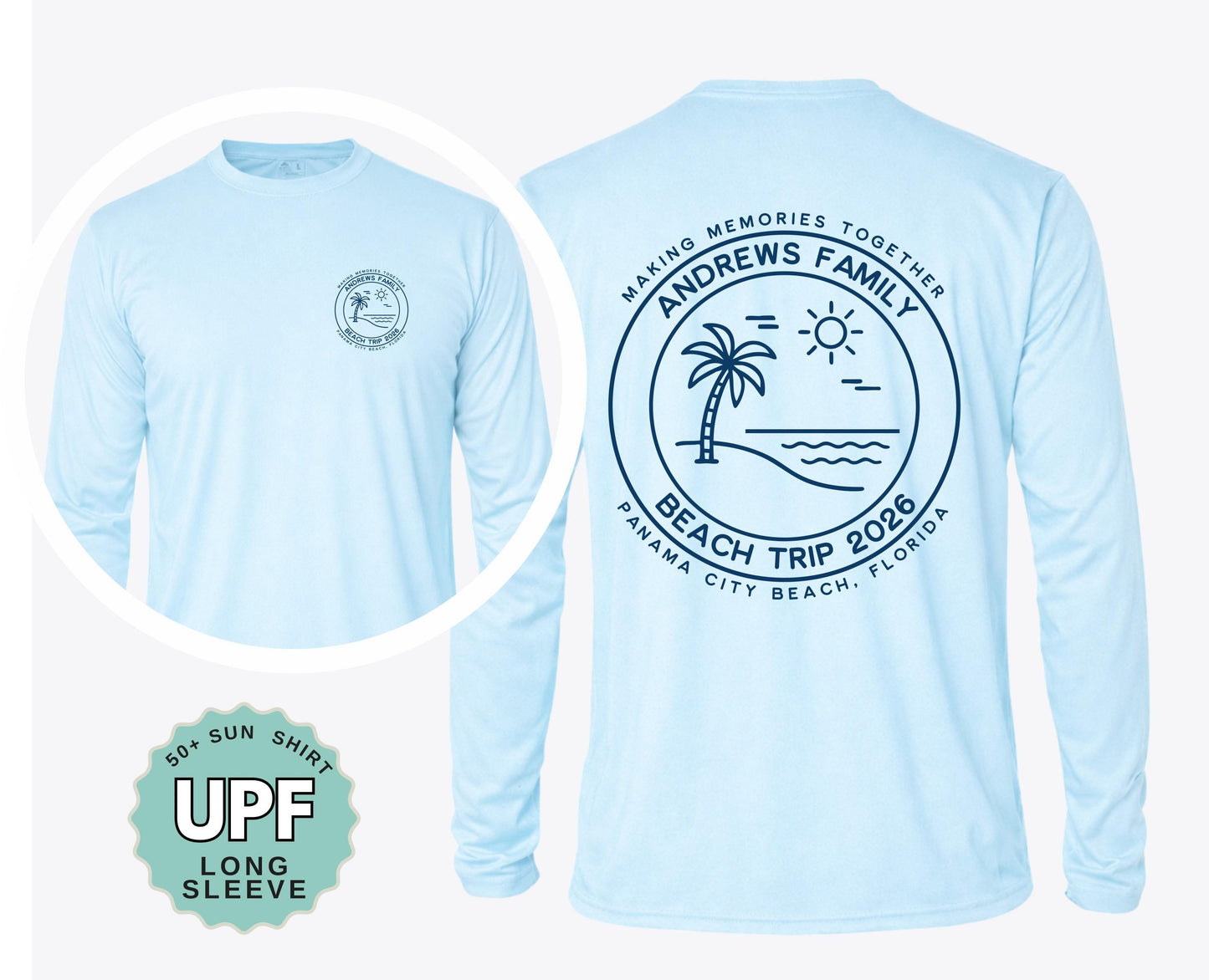 UPF 50+ Matching Beach Trip Family Vacation Shirts: Kids & Adult Sizes