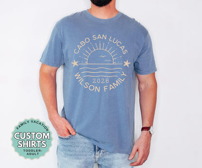 Family trip shirts, vacation destination matching tee,s youth adult group travel outfits