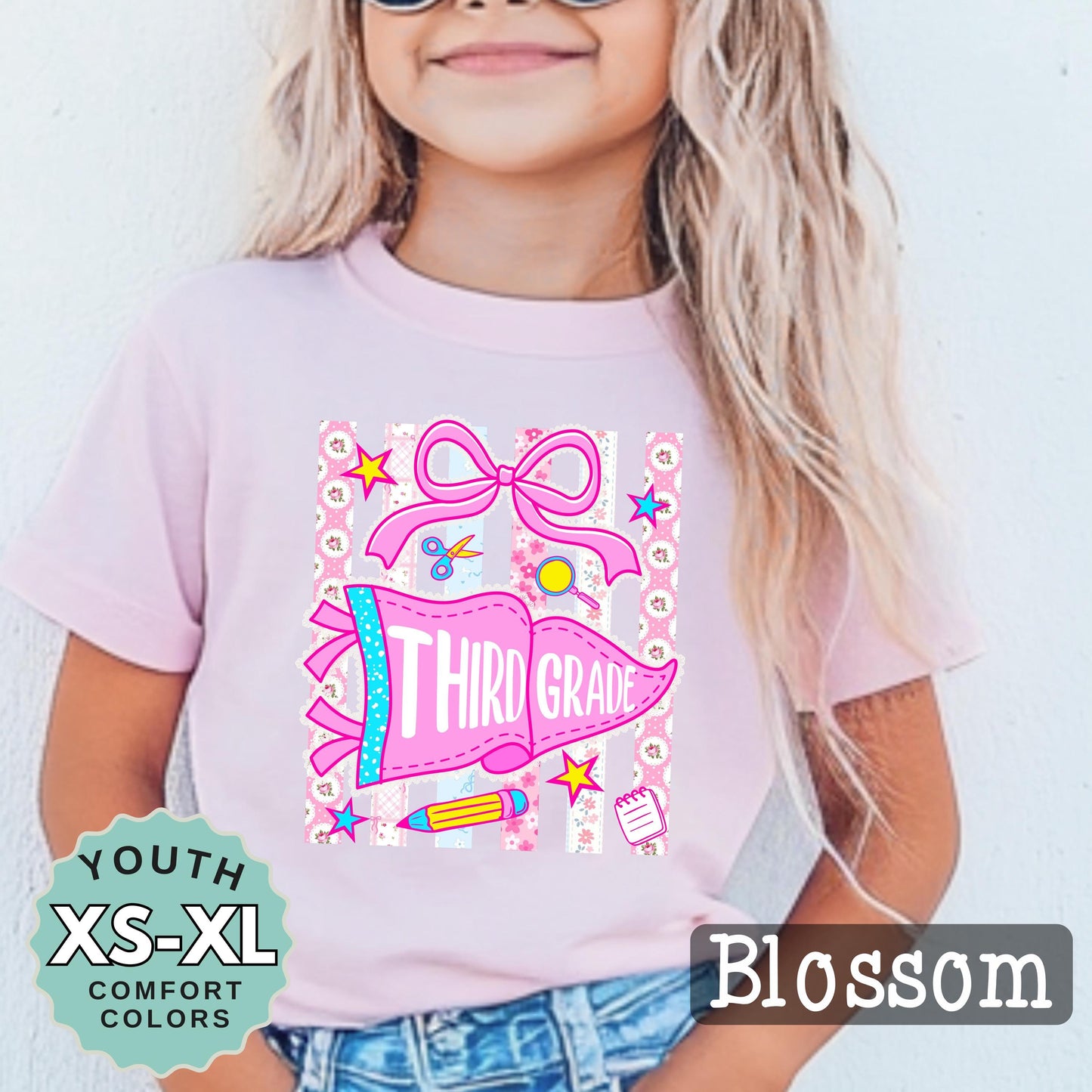 third grade shirt for girl cute back to school tee 3rd grade shirt for daughter first day of school shirt girls school outfit youth tee