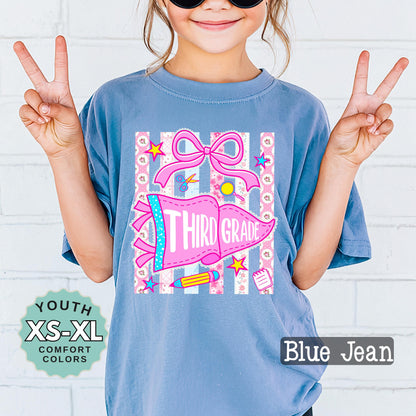 third grade shirt for girl cute back to school tee 3rd grade shirt for daughter first day of school shirt girls school outfit youth tee