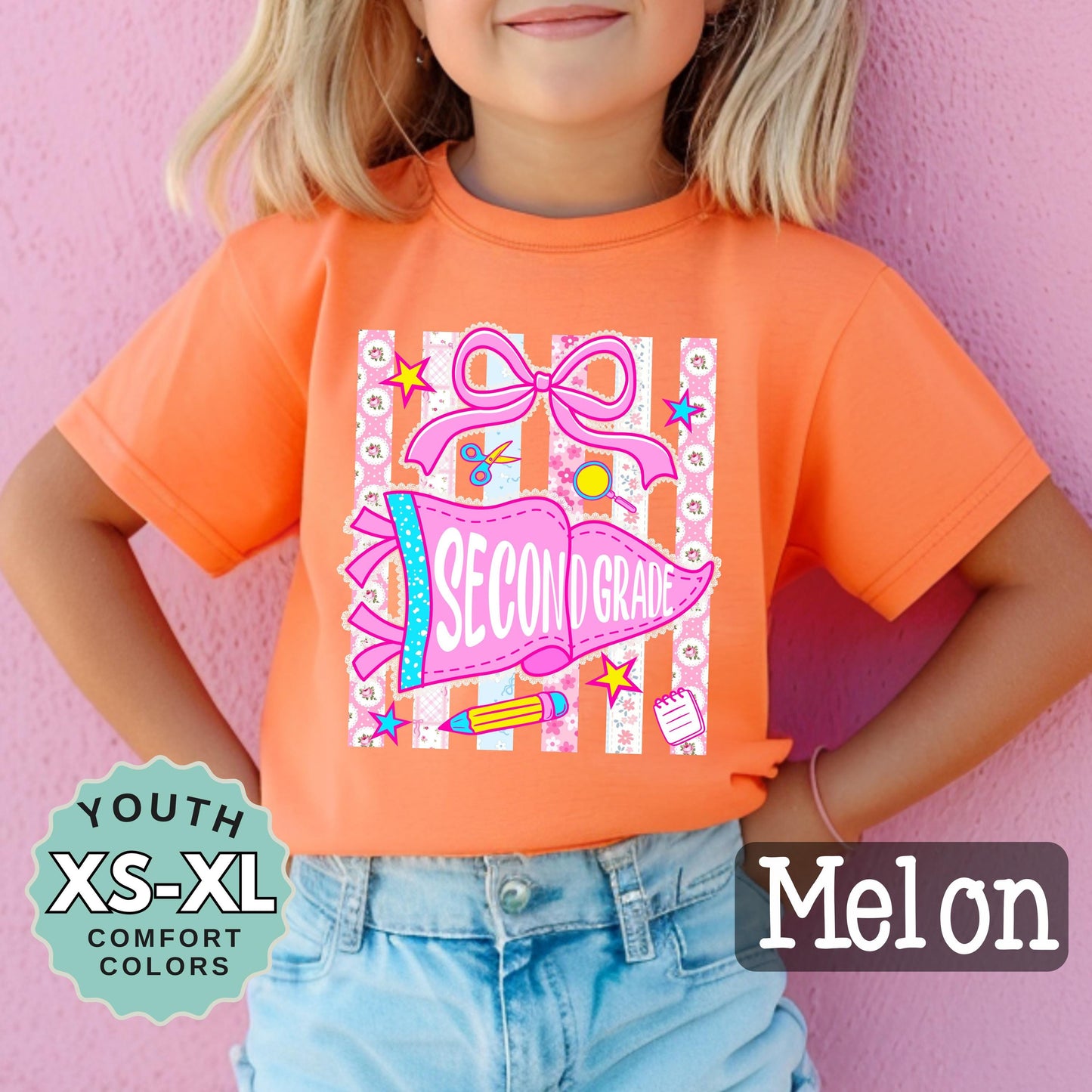 second grade shirt for girl cute back to school tee 2nd grade shirt for daughter first day of school shirt girls school outfit youth tee
