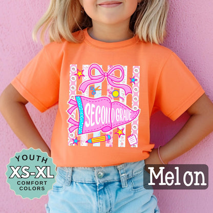 second grade shirt for girl cute back to school tee 2nd grade shirt for daughter first day of school shirt girls school outfit youth tee