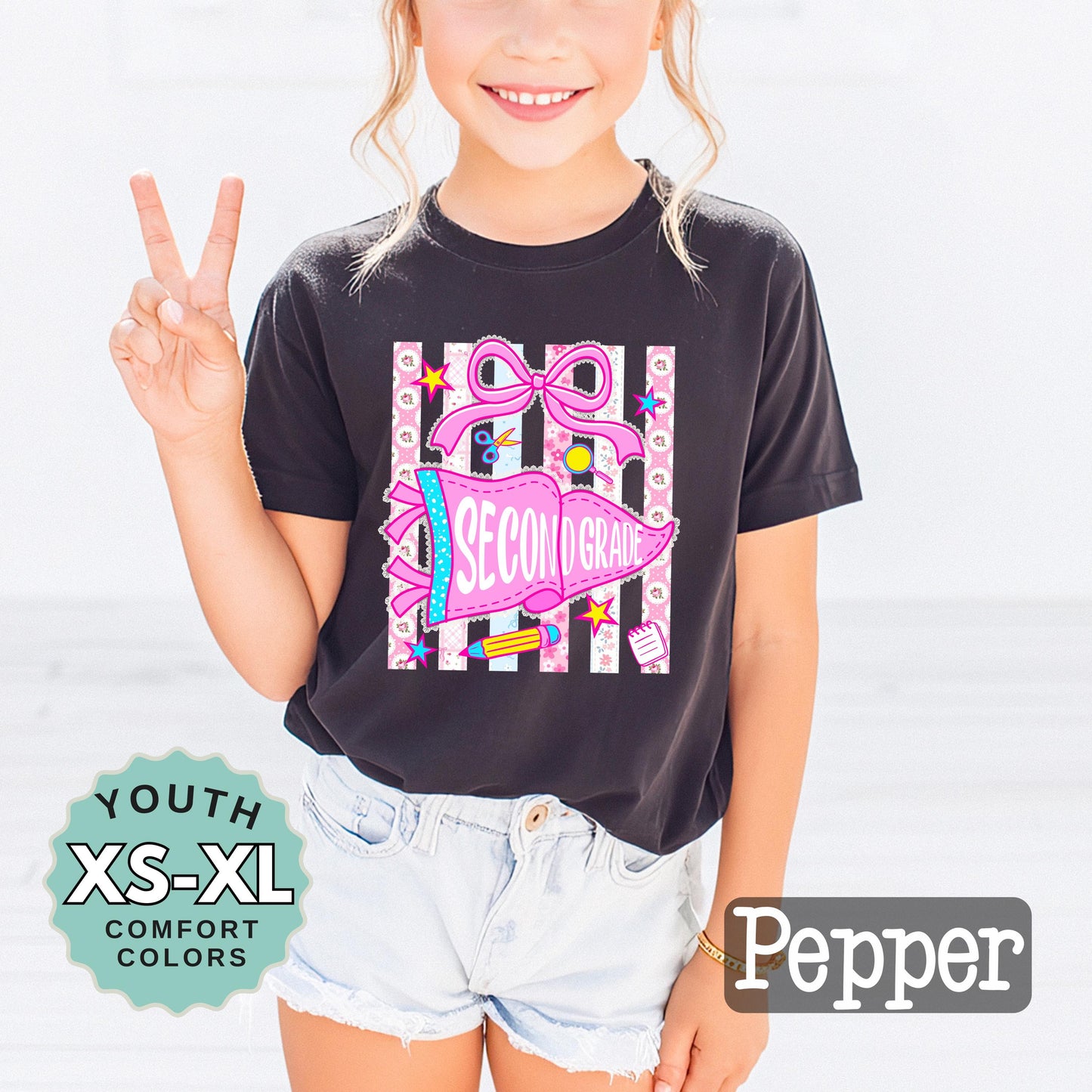 second grade shirt for girl cute back to school tee 2nd grade shirt for daughter first day of school shirt girls school outfit youth tee