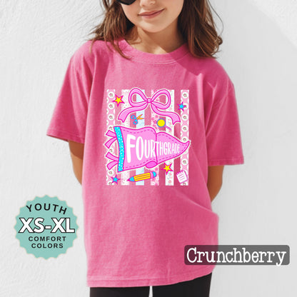 fourth grade shirt for girl cute back to school tee 4th grade shirt for daughter first day of school shirt girls school outfit youth tee