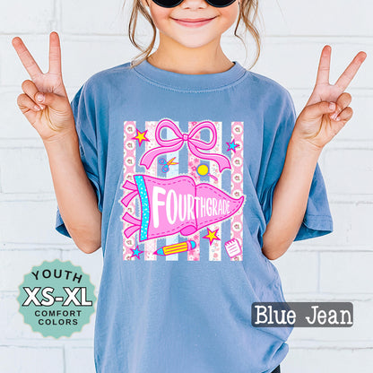 fourth grade shirt for girl cute back to school tee 4th grade shirt for daughter first day of school shirt girls school outfit youth tee