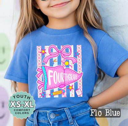 fourth grade shirt for girl cute back to school tee 4th grade shirt for daughter first day of school shirt girls school outfit youth tee