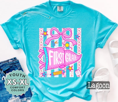first grade shirt for girl cute back to school tee 1st grade shirt for daughter first day of school shirt girls school outfit youth tee